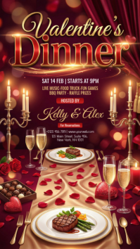 Red Valentine's Dinner Event Instagram Story template