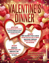 Red Valentine's Dinner Flyer template