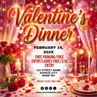 Red Valentine's Dinner Instagram Post Instagram-Beitrag template