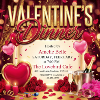 Red Valentine's Dinner Instagram Post template