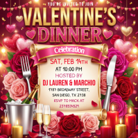 Red Valentine's Dinner Invitation Instagram Post template