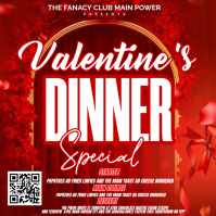 Red Valentine's Dinner Special Instagram Post Instagram-opslag template