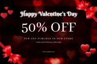 Red Valentine's Gift Certificate Template Label