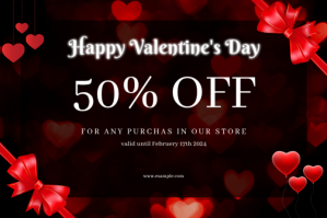 Red Valentine's Gift Certificate Template Etykieta