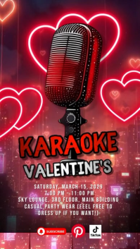 Red Valentine's Karaoke Night Instagram Reel Video template