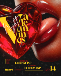 Red Valentine's Night Event Instagram Portrait template