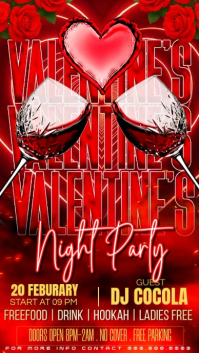 Red Valentine's Night Party Instagram Story Video template