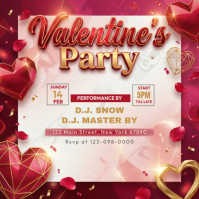Red Valentine's Party Instagram Post template