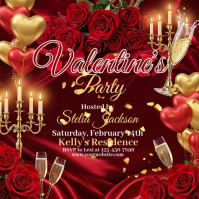 Red Valentine's Party Instagram Post Video template