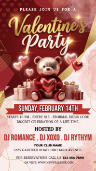 Red Valentine's Party Instagram Story template