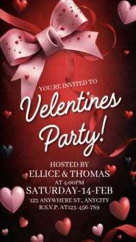 Red Valentine's Party Instagram Story template