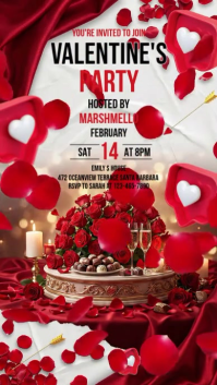 Red Valentine's Party Instagram Story Video template