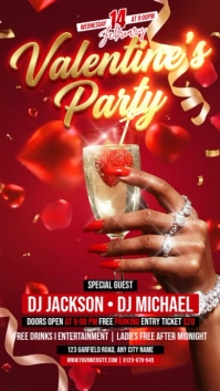 Red Valentine's Party Instagram Story Video template