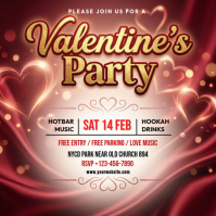 Red Valentine's Party Square template