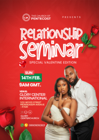 Red Valentine's Relationship Seminar A4 template