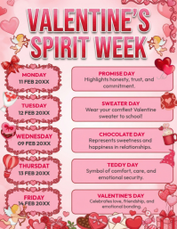 Red Valentine's Spirit Week Flyer template