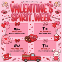 Red Valentine's Spirit Week Instagram Post Instagram-bericht template