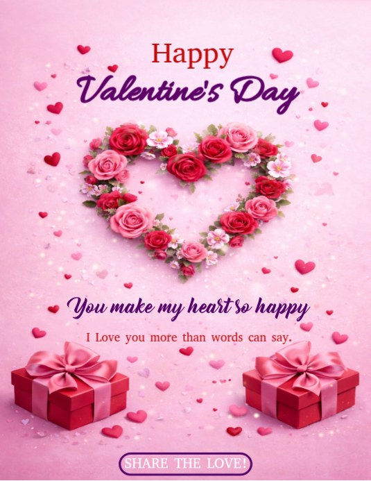 Plantilla de Red Valentine's Day Flyer | PosterMyWall