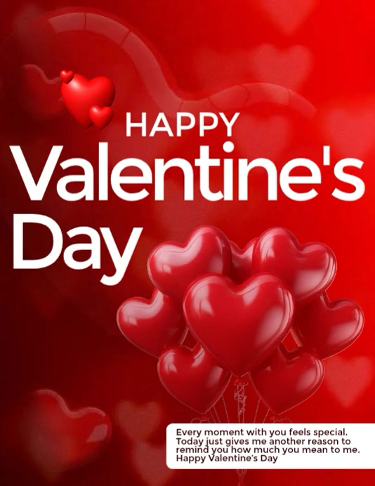 Red Valentine's Day Flyer Video Template | PosterMyWall
