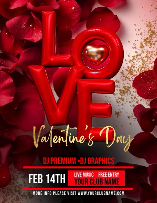 Plantilla de Red Valentine's Day Party Flyer Video | PosterMyWall