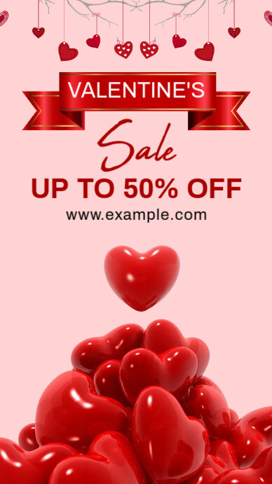 Red Valentine's Day Sale Instagram Story template