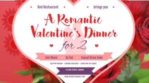 Red Valentine Dinner Digital Display Video template