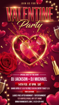 Red Valentine Party Instagram Story template