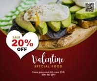 Red Valentine Special Food Rectángulo Grande Großes Rechteck template