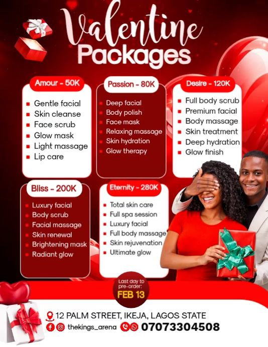 Valentine's Gift Packages Template | PosterMyWall