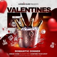 Red Valentines Dinner Instagram Post template