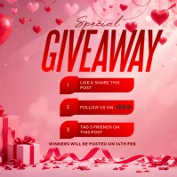 Red Valentines Giveaway Instagram Post template