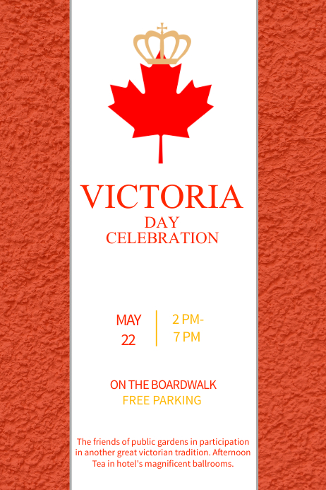 Red Victoria Day Template Cartaz