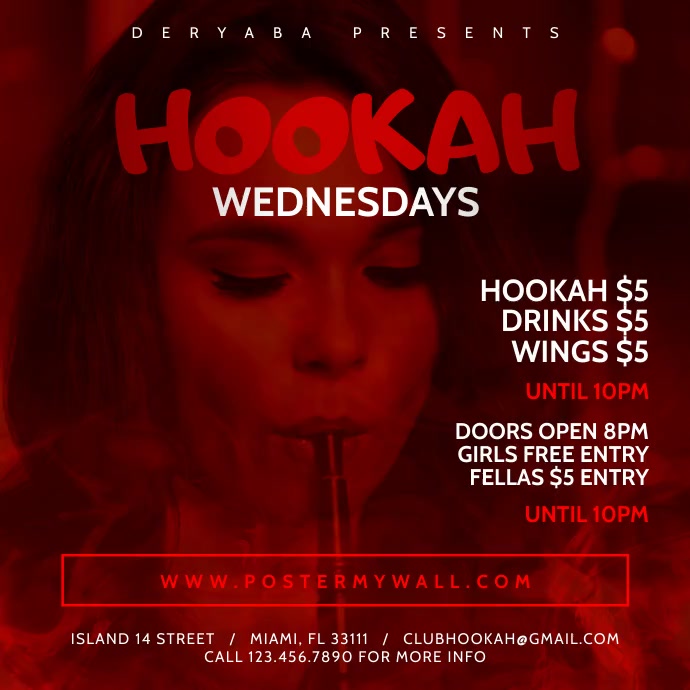 Shisha Promotion Spanduk Promo Video Hookah Instagram Templat | PosterMyWall