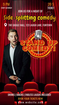 Vermelho Stand-Up Comedy Show Film TikTok Template