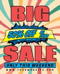 Red Vintage Big Sale Instagram Portrait template