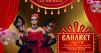 Red Vintage Cabaret Show 2024 Facebook Event Cover template