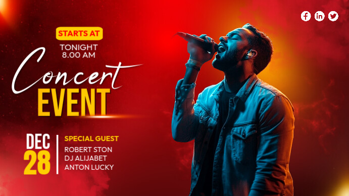 Red Vintage Choir Flyer Digital Display (16:9) template
