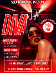 Rouge Night Club Event 传单(美国信函) Template