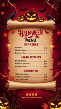 สีแดง Halloween Menu Instagram Story Template