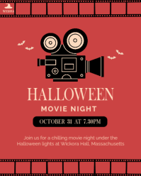Rojo Halloween Movie Night Instagram Portrait Template - Page 1