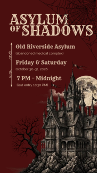 Red Haunted House Event Instagram Story Template - Page 1