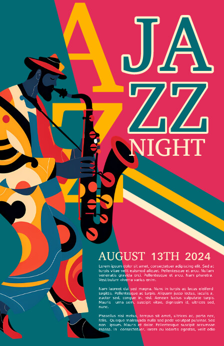 Copy of Red Vintage Jazz Concert Invitation Template | PosterMyWall
