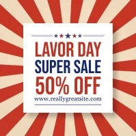 Red Vintage Labor Day Sale Instagram Post template