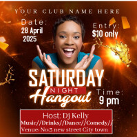 Red Vintage Party Flyer 2025  Instagram Post template