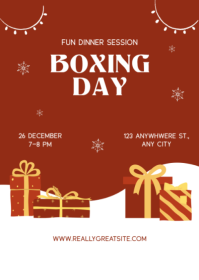 Red Vintage Red And White Creative Boxing Day Square Invitation A6 template