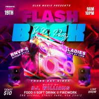 Red Vintage Retro 90s Party Instagram Post template