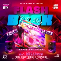 Red Vintage Retro 90s Party Instagram Post template