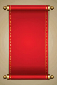 Red Vintage Scroll Template Plakat