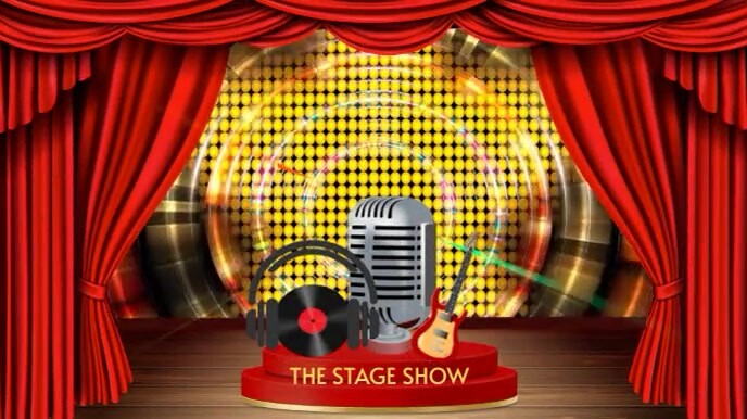Red Vintage Stage  Digital Display (16:9) template