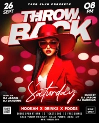 Red Vintage Throw Back Party Video Flyer Instagram Portrait template